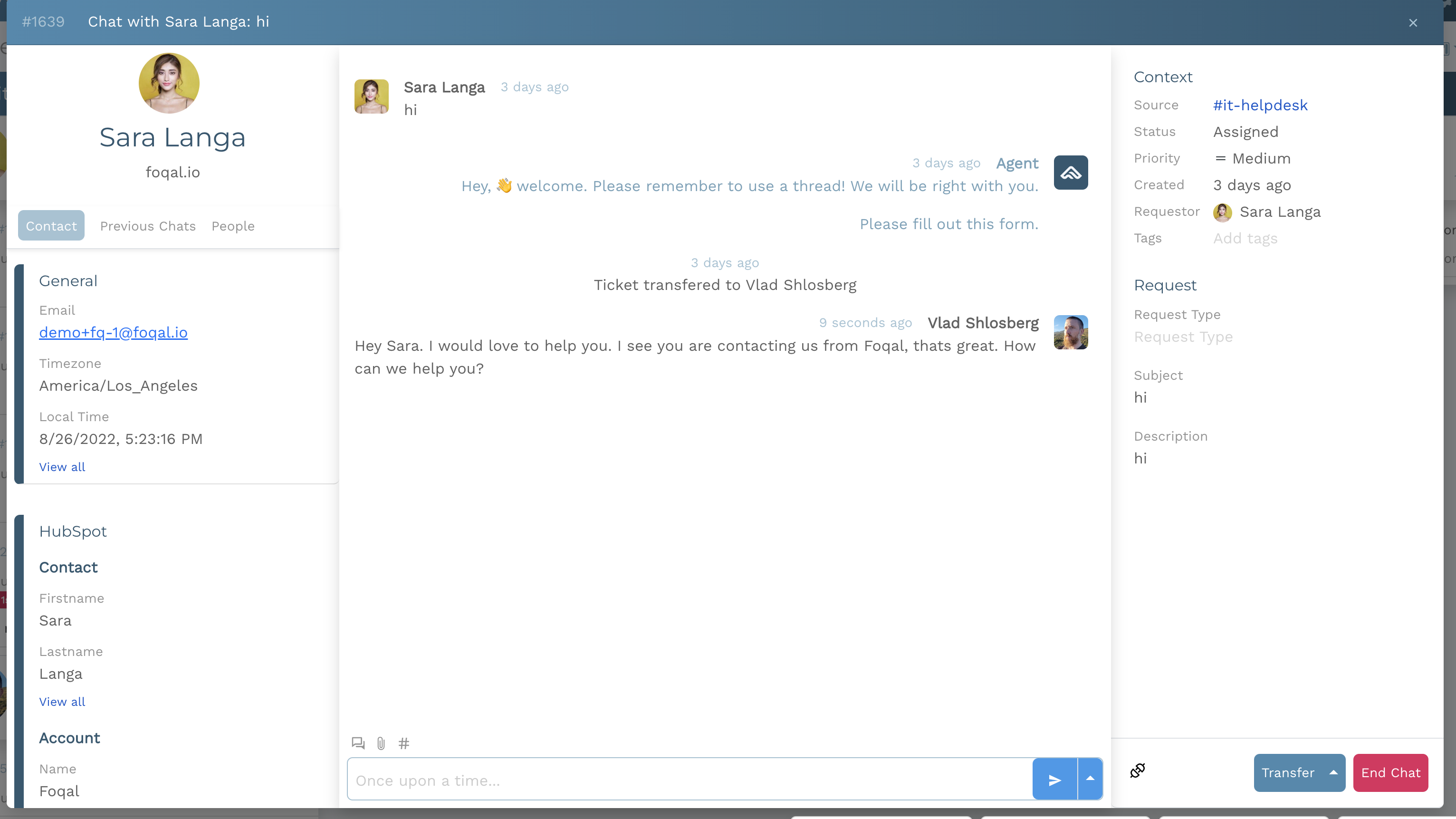 Slack Support with HubSpot Insights