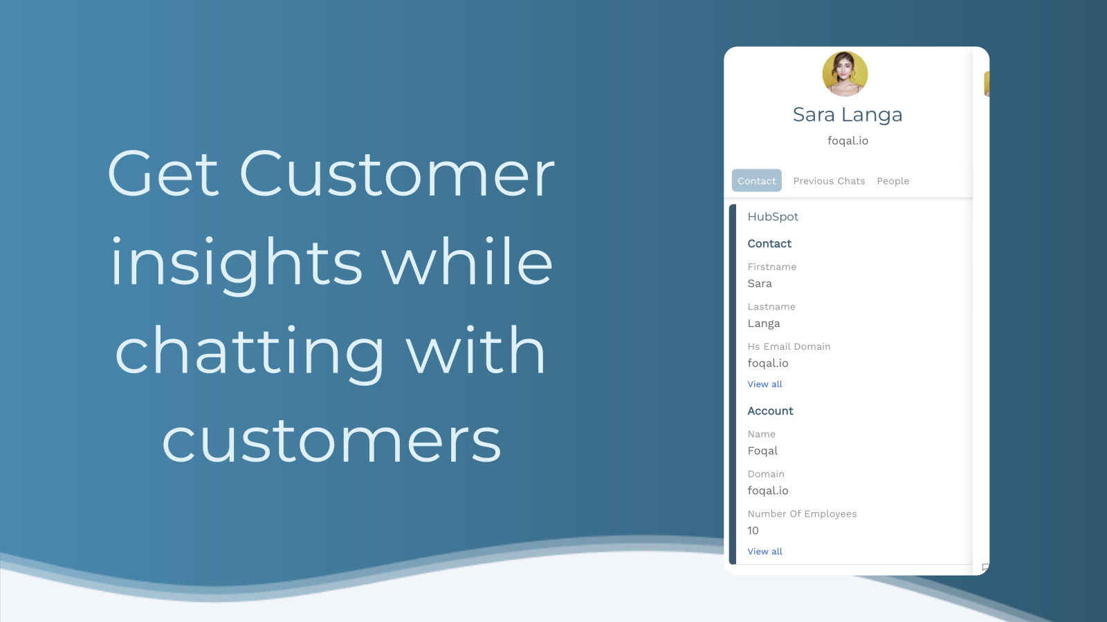 See a detailed customer profile while chatting through Slack.